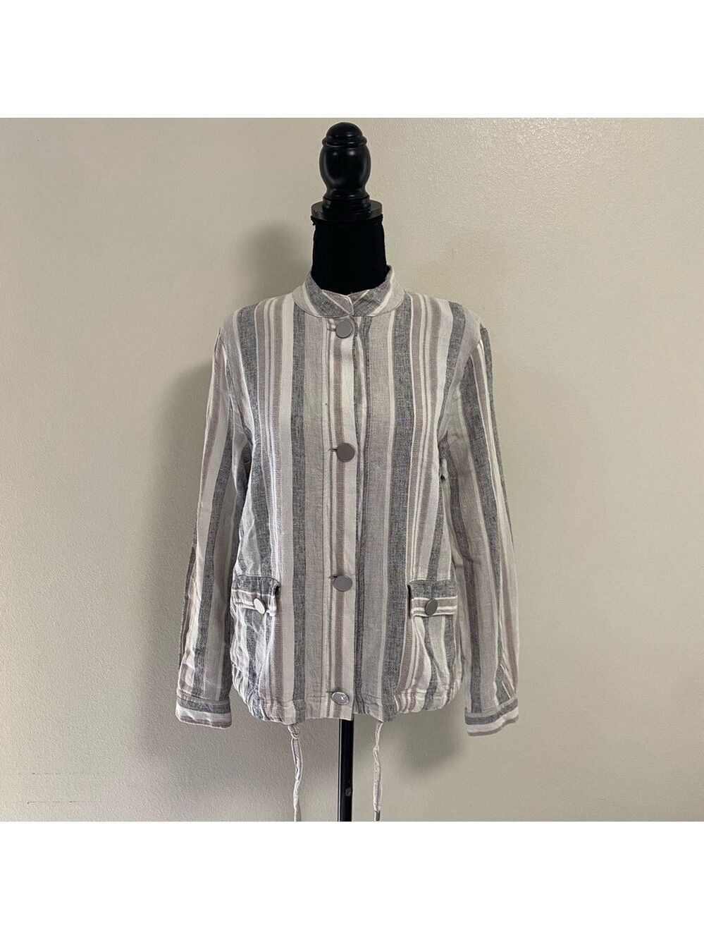 Jones New York Jacket Women's Size Medium Striped Line. blend Jacket lightweight